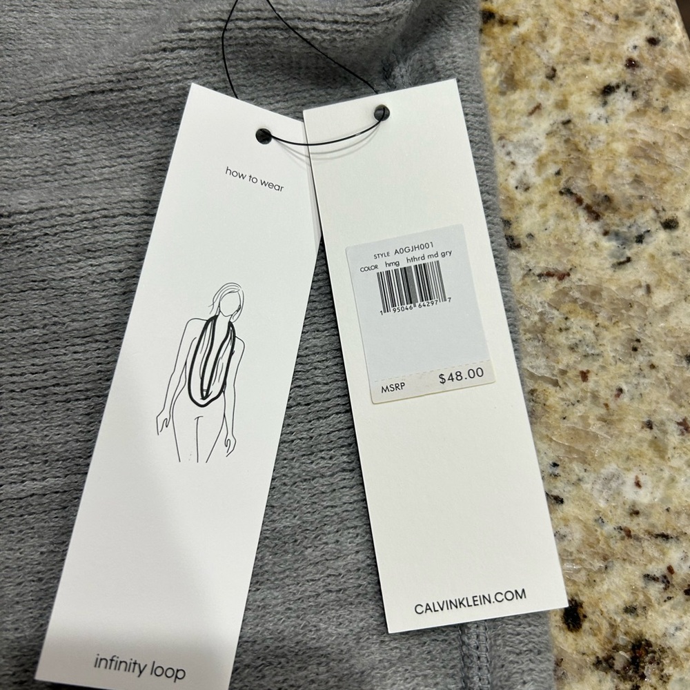 Calvin Klein Infinity Scarf- Grey